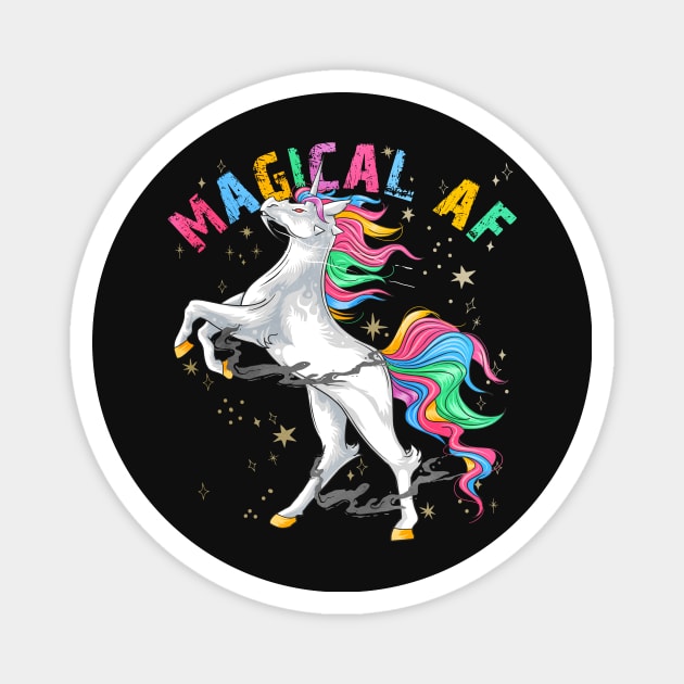 Unicorn Magical AF Magnet by Psitta